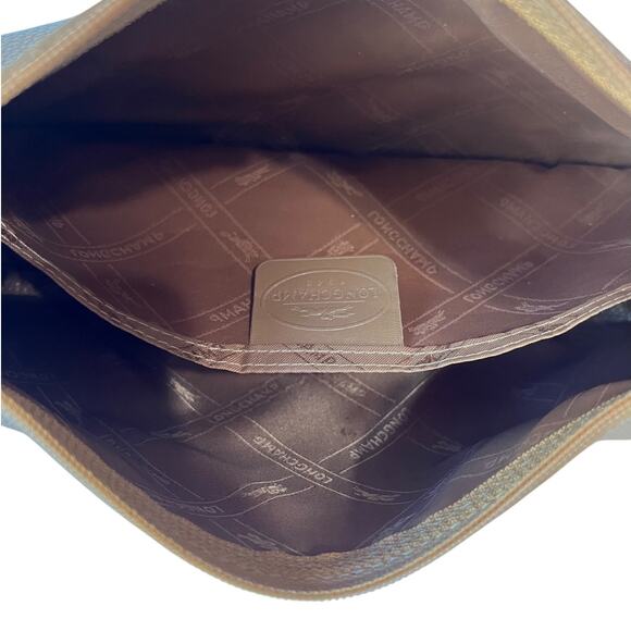 Vintage Longchamp Veau Foulonné Beige Leather Crossbody Shoulder Bag France - Picture 8 of 10